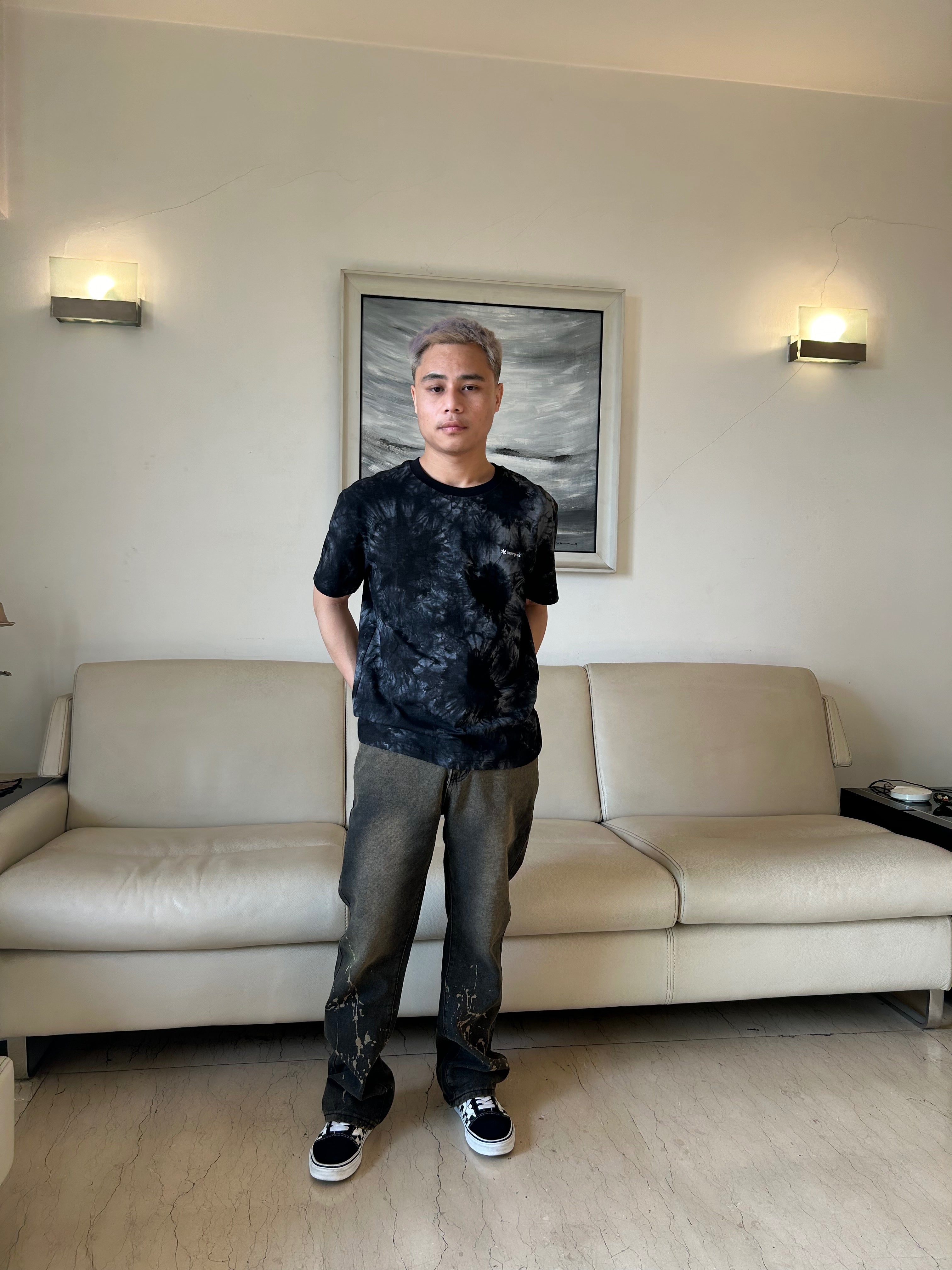 J-Drama Inspired Urban Cool Style -Monochrome Tie-Dye T-Shirt –  BASIC