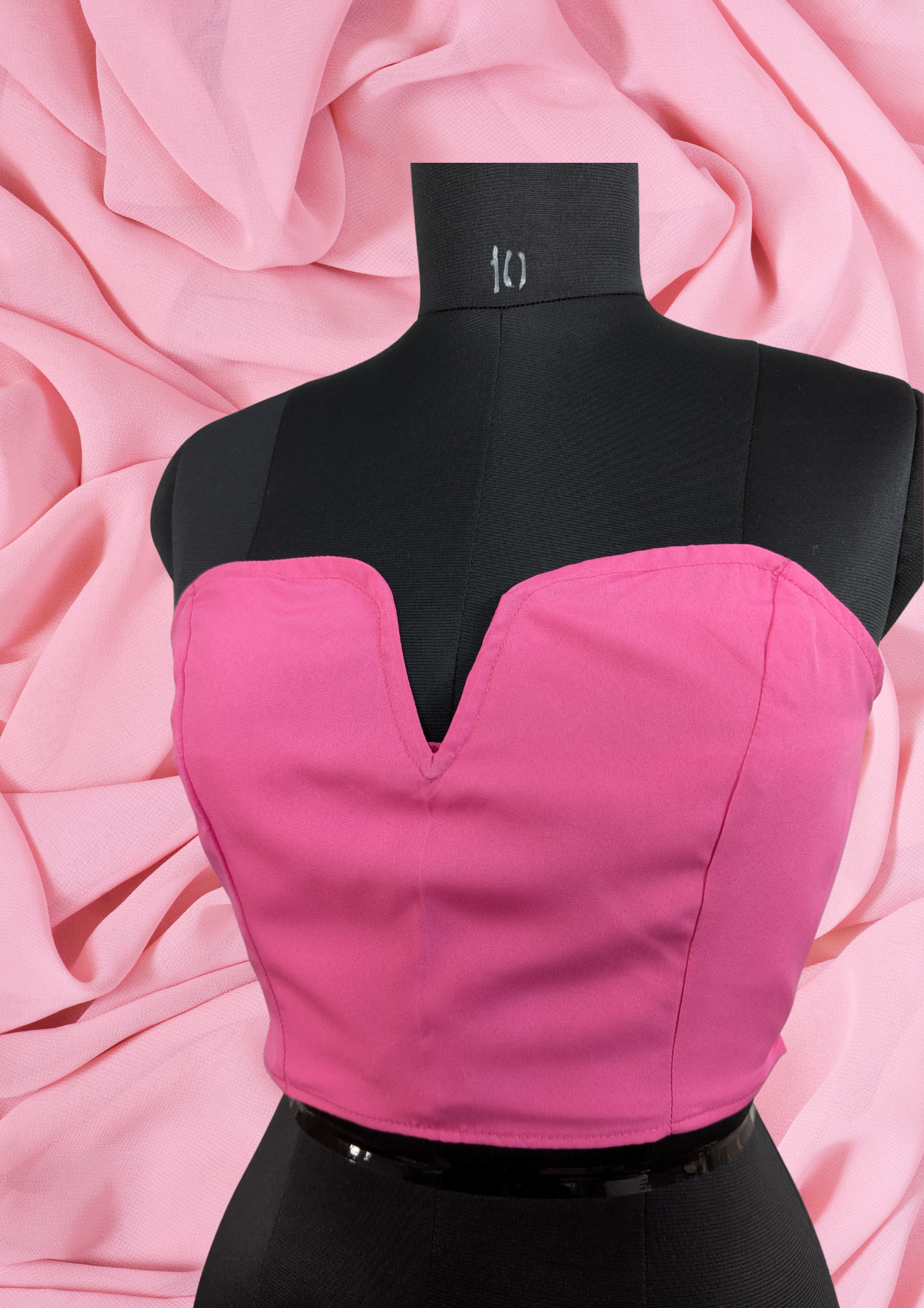 K-Pop Inspired Sweetheart Neckline Structured Pink Corset Top - BASIC