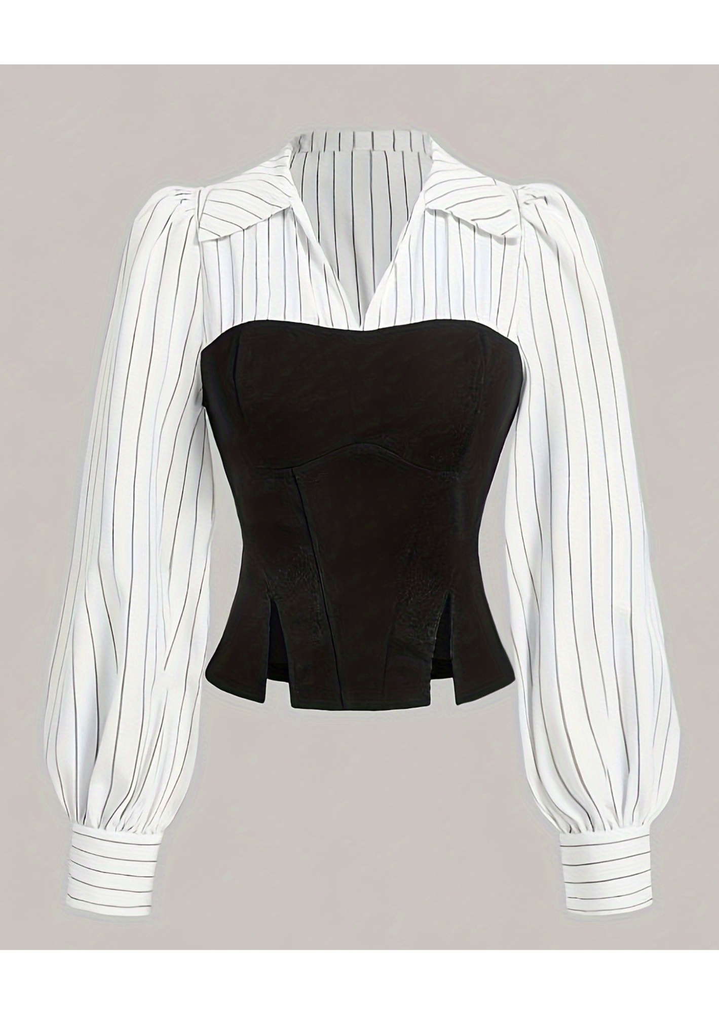 C-Drama Inspired Lantern Sleeve Shirt Attached with Corset top