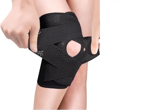 Ion Clad Summer Design Open Patella V-straps Support for Men & Women } Breathable Adjustable (One Size Fits Most) | Ideal for Pain Relief | Stability & Recovery From Acl Mcl Arthritis | Bursitis | Meniscus Tears & Sports Injuries