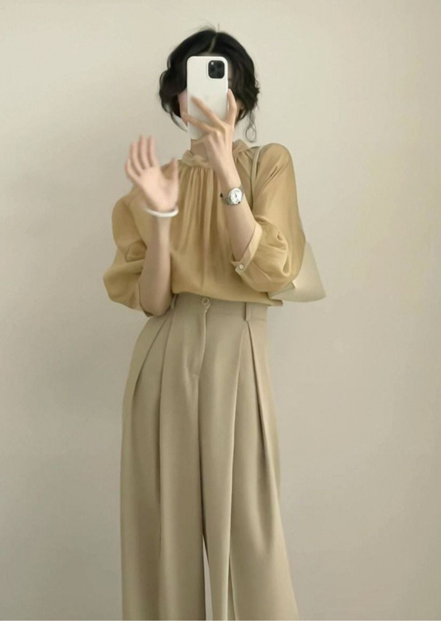 K-Drama Inspired Front Pleated Loose Fitted Pant