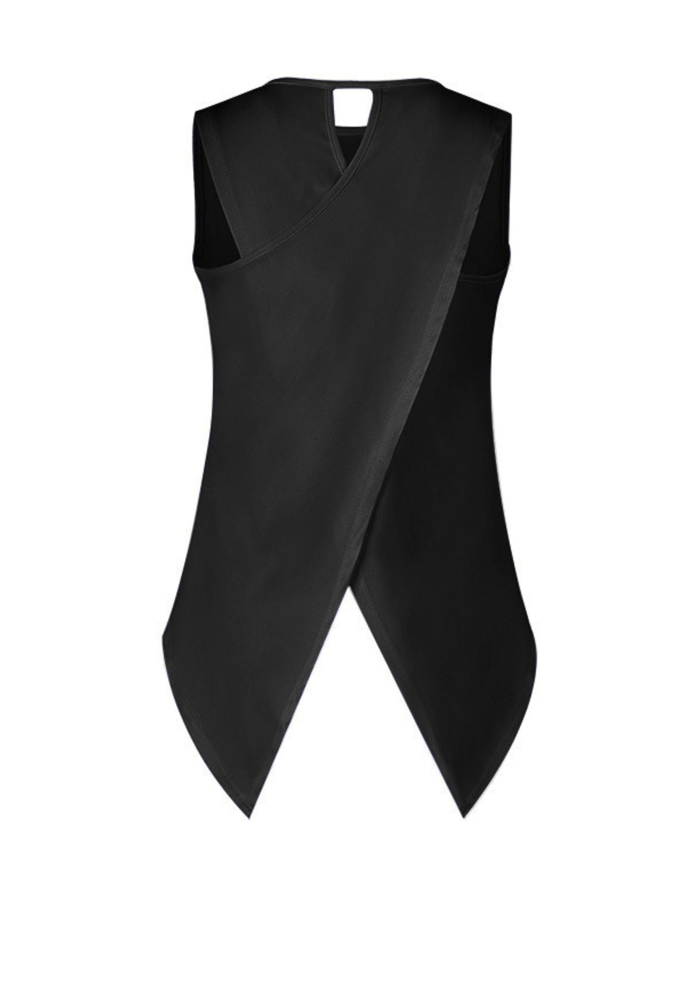 K-Drama Inspired Sleek Sleeveless Top – Cross-Back Tailored Fit with Asymmetrical Hemline - BASIC