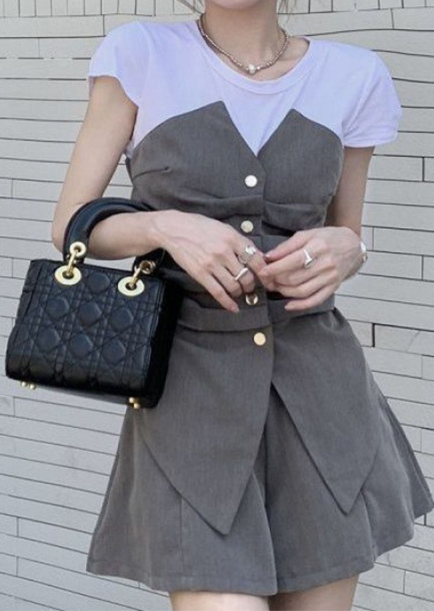 K-Drama & K-Pop Street Inspired Short -  Flared Peplum Hem Short - BASIC