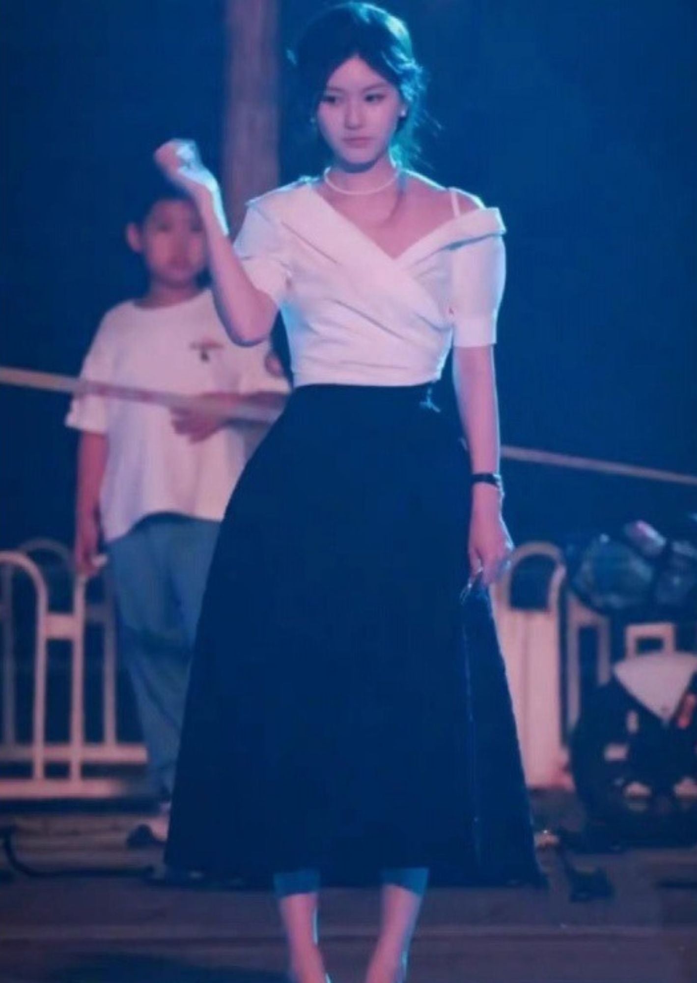 C-Drama Inspired Chic One Shoulder Top - Asymmetric Pleated Draped Blouse with Off-Shoulder Detail - BASIC