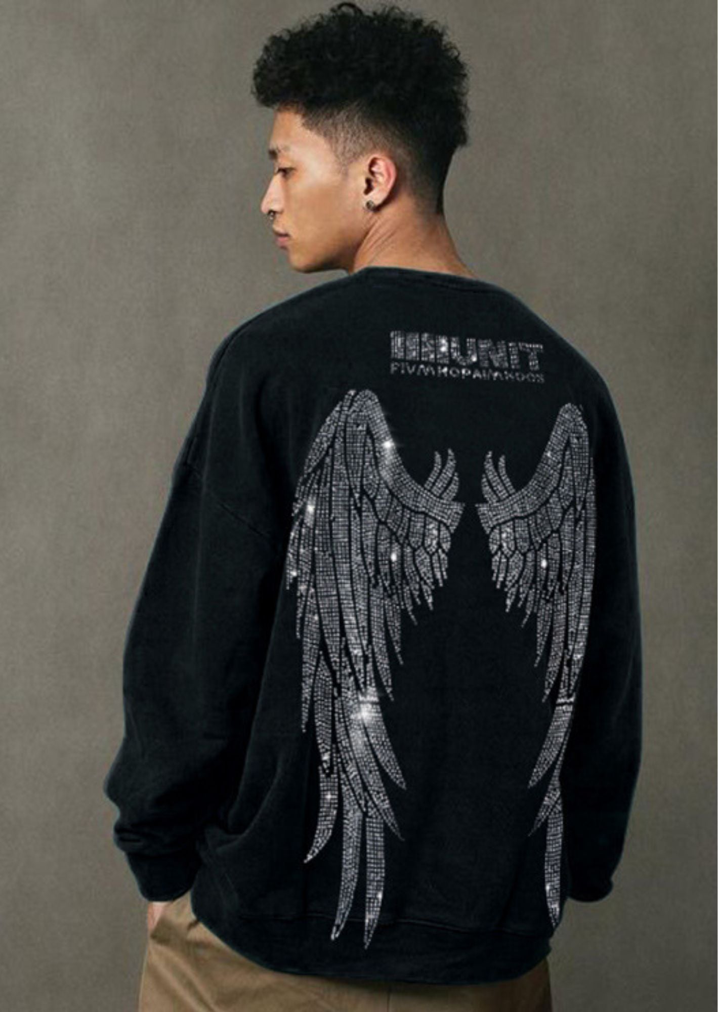 K-Drama Inspired Wings Design Loose Sweatshirt