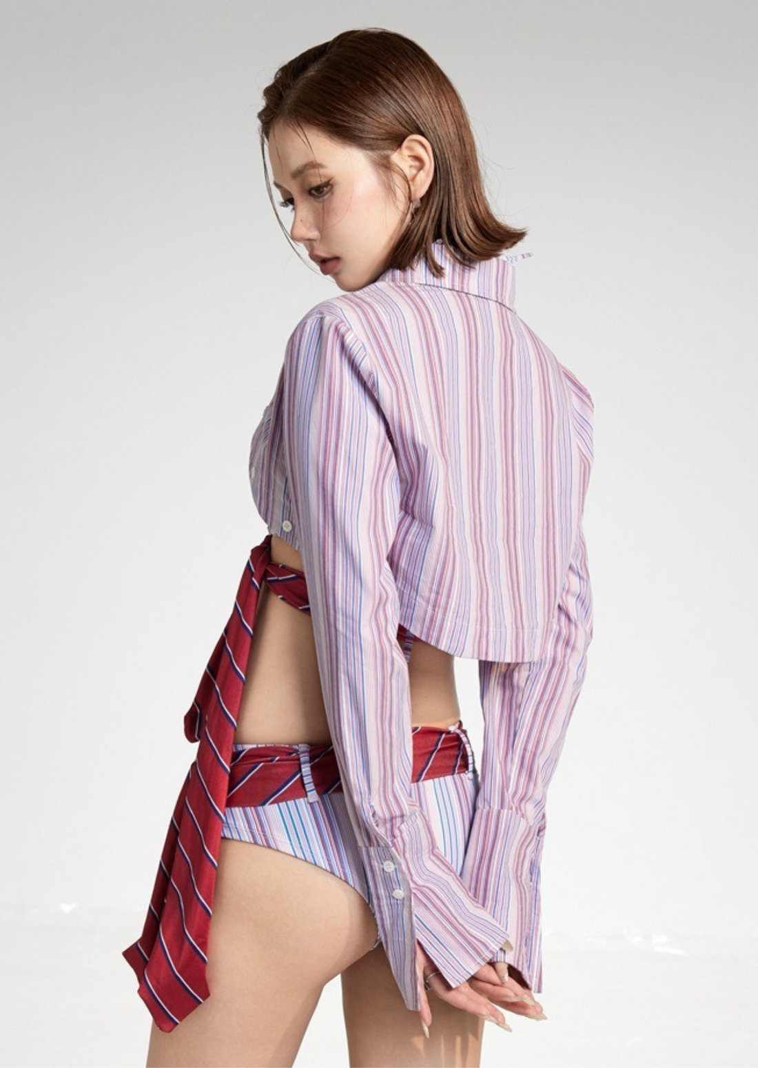 Cropped Shirt with Long Sleeve