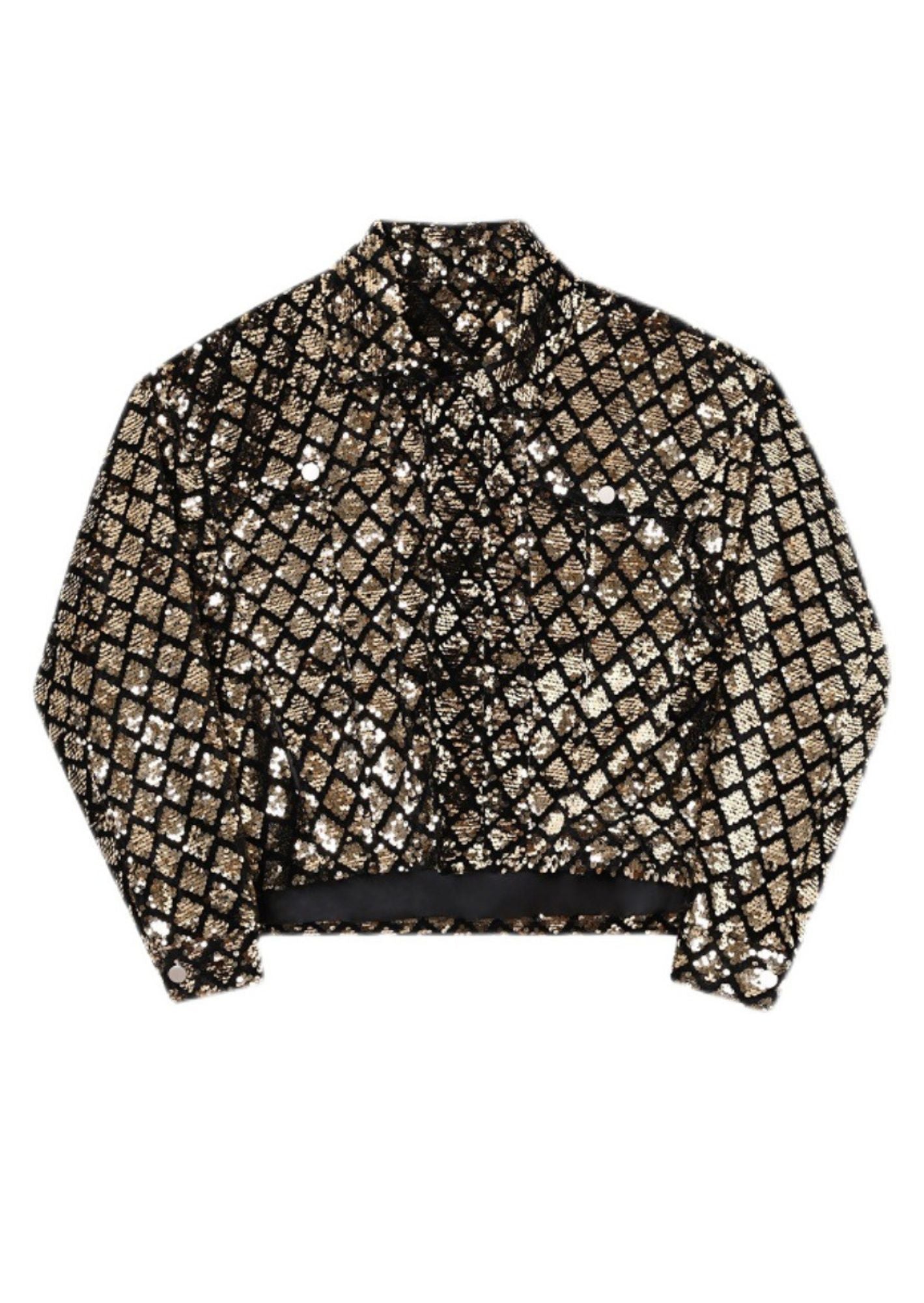 C-Drama Inspired Heavy Gold Sequin Embroidered Loose Fit Jacket