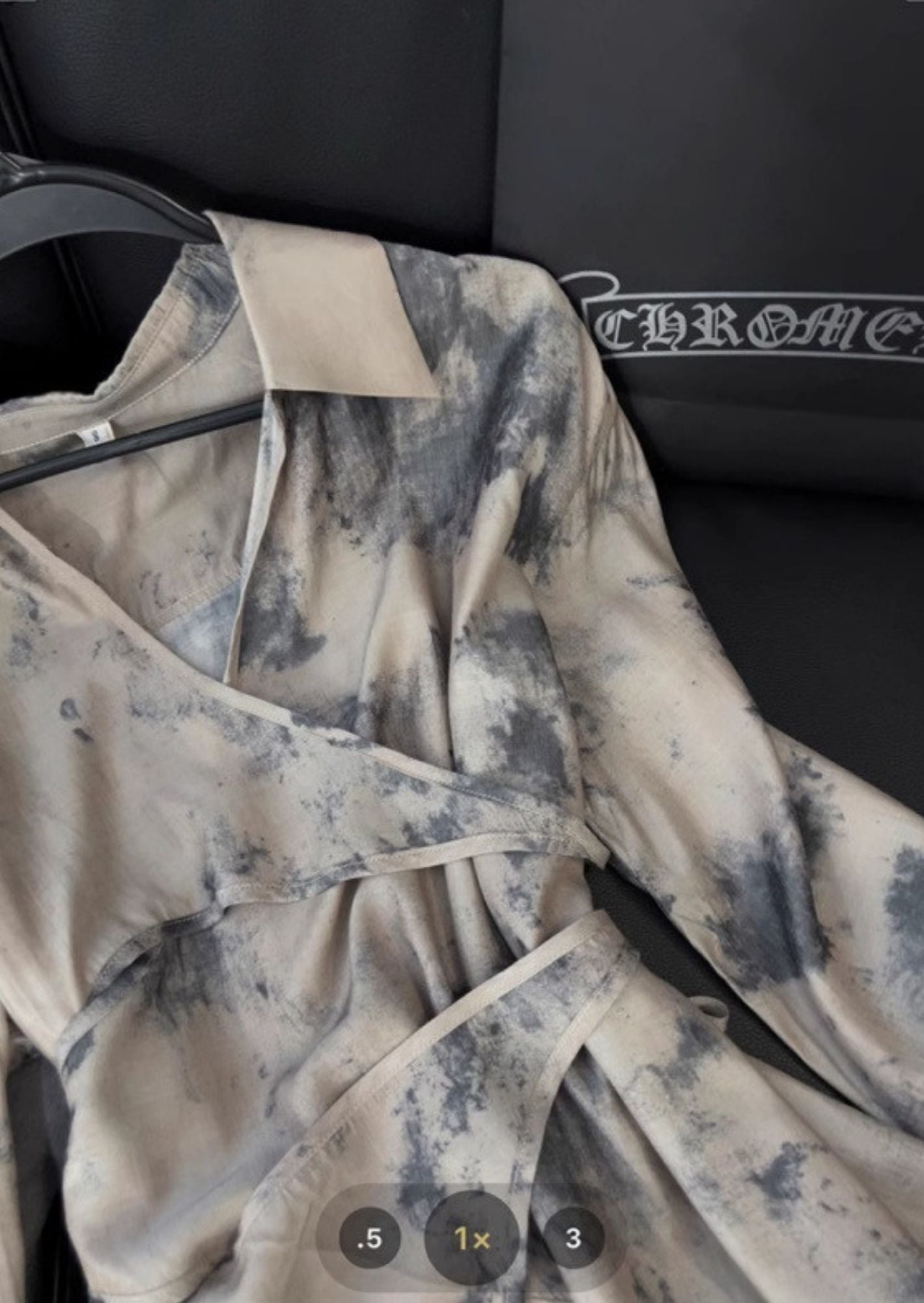 J-Drama Inspired Ink Tie Dye Short Shirt Dress