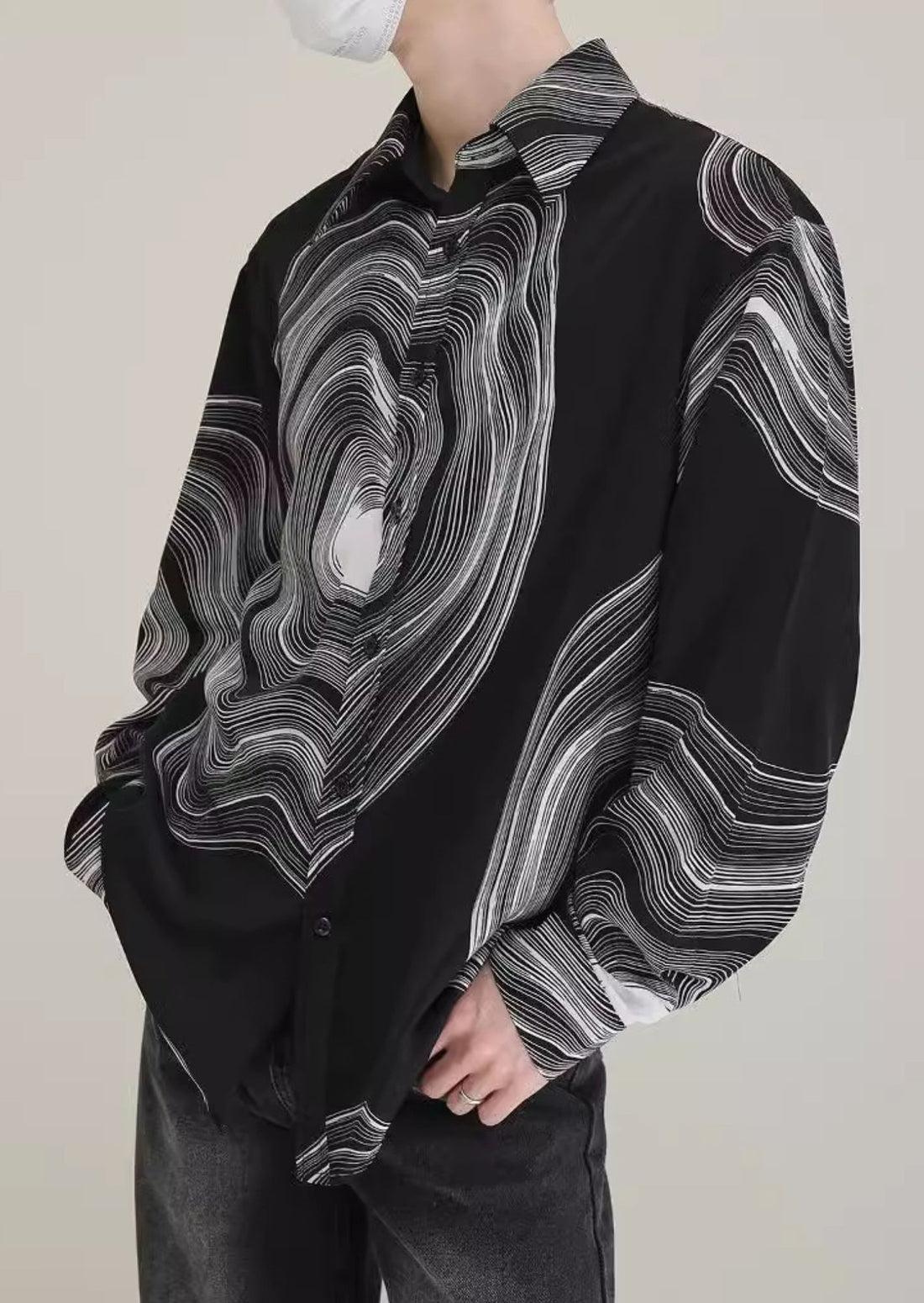 Abstract Pattern Print Long Sleeve Shirt