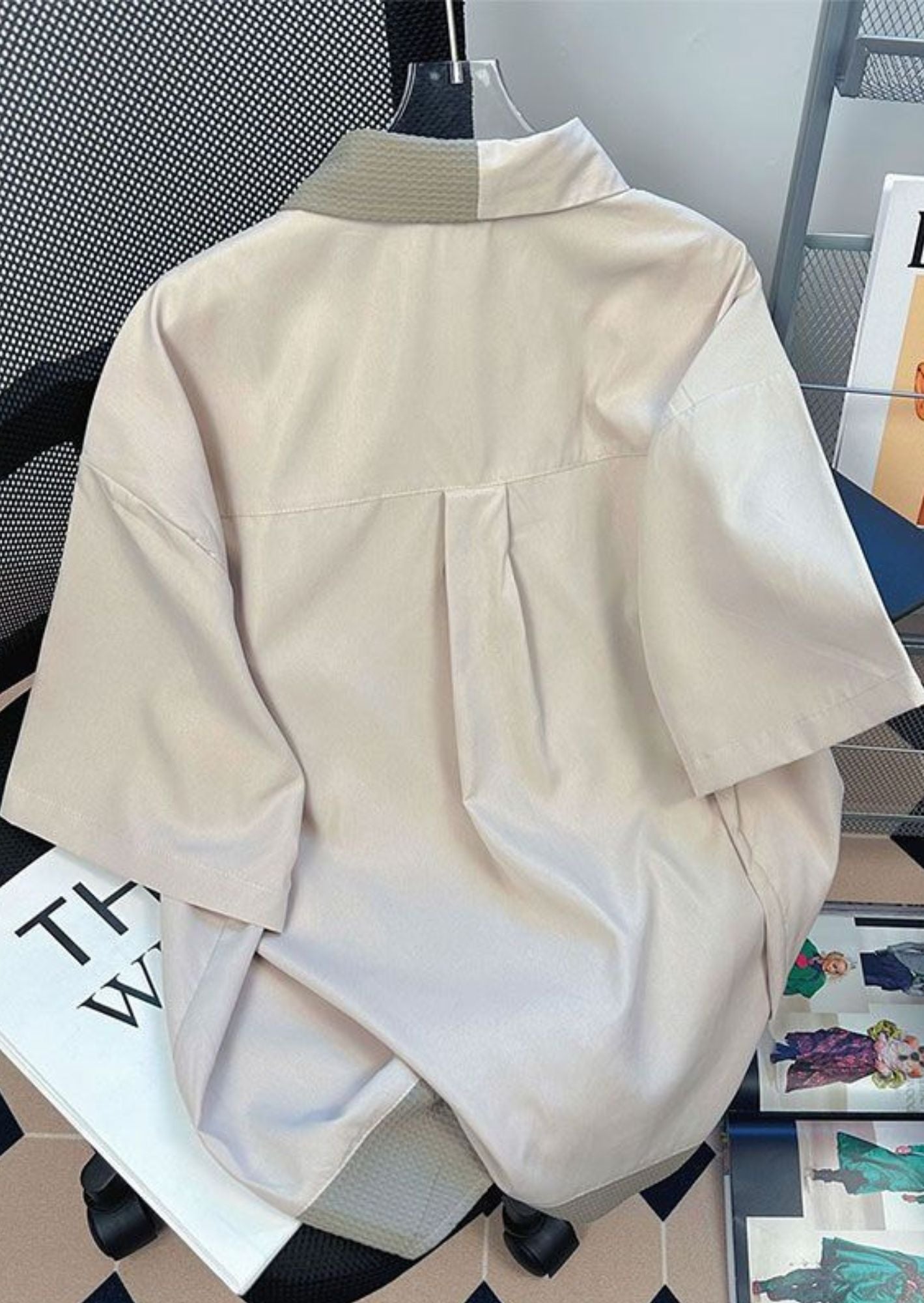 C-Drama Inspired Urban wear - Double-Layered Shirt with Asymmetric Zipper Overlay and Button Closure – BASIC