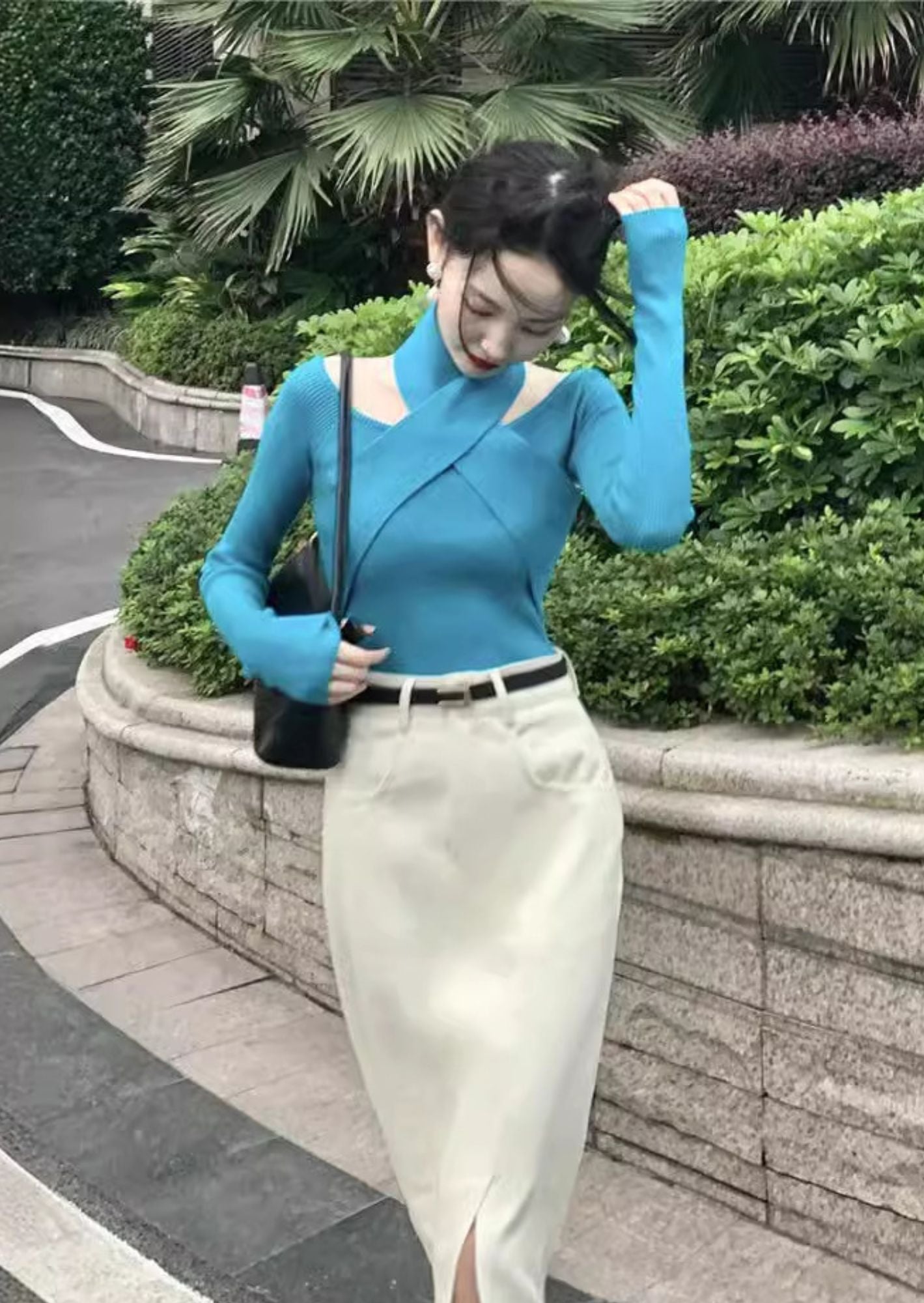 J-Drama Inspired Cross Halter Neck Top