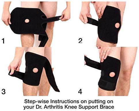 Dr. Arthritis Doctor Developed Premium Copper Lined Knee Support Brace  - Guaranteed Relief & Support for Knee Injuries and Other Knee Conditions (Black)