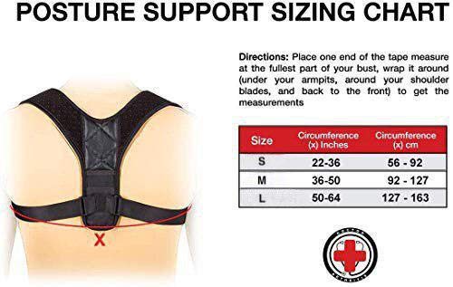 Doctor Developed Posture Support/Posture Correct/Stabilizer/Back Brace & Doctor Written Handbook - Fully Adjustable for Upper & Lower Back Pain & Support. Suitable for Men & Women (Black, Small)