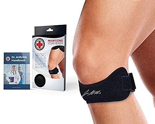 Dr. Arthritis Doctor Developed Patella Tendon Strap / Knee Strap / Brace — for Patellar Tendonitis (Jumper’s Knee), Pfps (Runner’s Knee), ITBS, Chondromalacia, Patellar Tracking (Black)