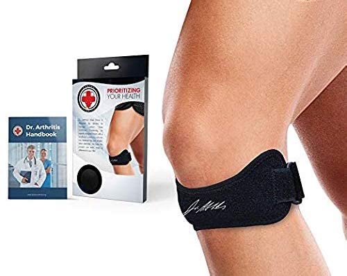 Doctor Developed Patella Tendon Strap / Knee Strap / Brace — for Patellar Tendonitis (Jumper’s Knee), Pfps (Runner’s Knee), ITBS, Chondromalacia, Patellar Tracking (Black)