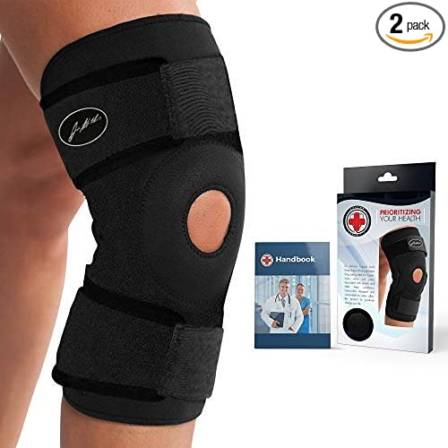 Doctor Developed Premium Copper Lined Knee Support Brace  - Guaranteed Relief & Support for Knee Injuries and Other Knee Conditions (Black)