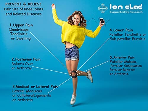 Ion Clad Scientist Developed Dual Patella X-Shaped Adjustable Knee Compression Strap for Kids, Men, Women for Pain Relief, Arthritis, Tendonitis, Bursitis Stabilizer Brace