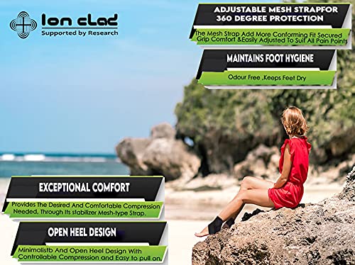 Ion Clad SCIENTIST DEVELOPED DUAL ANKLE BRACE with figure of 8 Compression Strap for Kids & Women. Medically approved for Pain relief, Arthritis. Neoprene sports Foot Support (Left Foot)