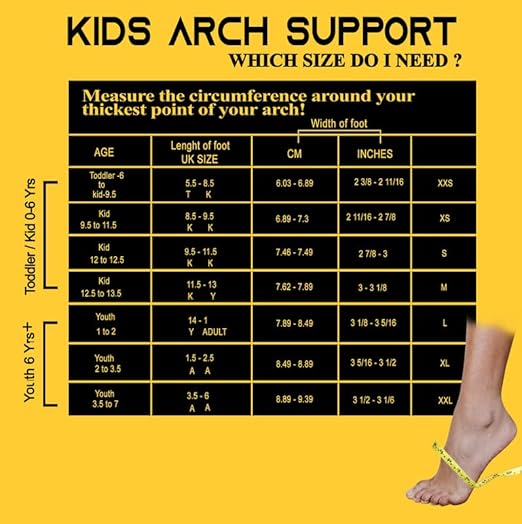 ION CLAD Scientist Developed Anti-Microbial Copper Arch Support for Kids-2 Copper Compression Braces/Sleeves for Arch and Foot Pain Relief, Muscle Relaxation, Flat Feet Correction and Scientist Written Handbook (1 Pair Black) (Arch Width Approx 3 IN)