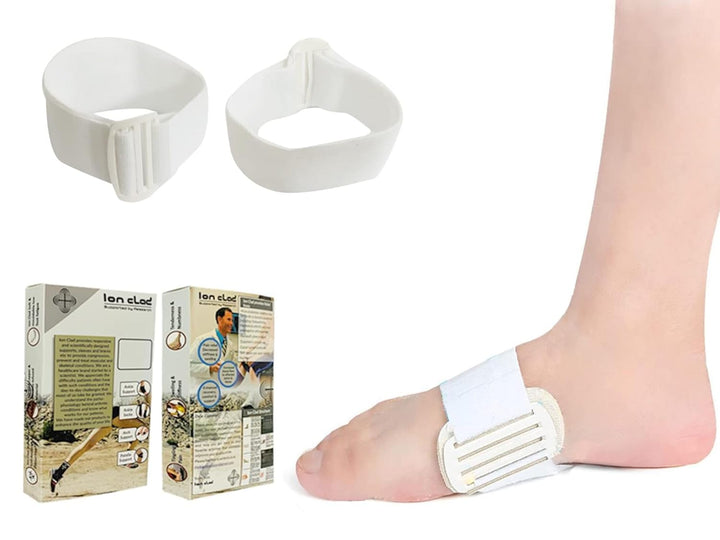 Ion Clad Scientist Developed Padded Support Adjustable Straps-Kids, Men & Women - Pain Relief from Plantar Fasciitis, Tarsal Tunnel, Heel Spurs, Fallen Arches,High Arch & Flat Feet(One Size Fits All)