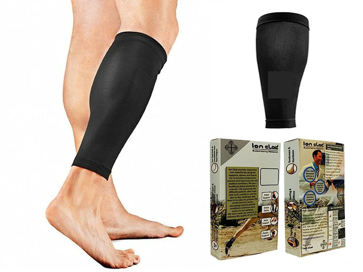 Ion Clad Copper Compression Calf Sleeve - Shin Support Socks for Relief from Leg Cramps, Shin Splints, Varicose Veins Injury Pain Guard - Recovery for Men and Women-Sports, Gym & Running (S)