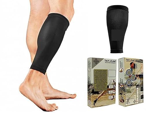 Ion Clad Copper Compression Calf Sleeve- Shin Support Socks for Relief from Leg Cramps, Shin Splints, Varicose Veins Injury Pain Guard - Recovery for Men & Women-Sports, Gym & Running (XL)