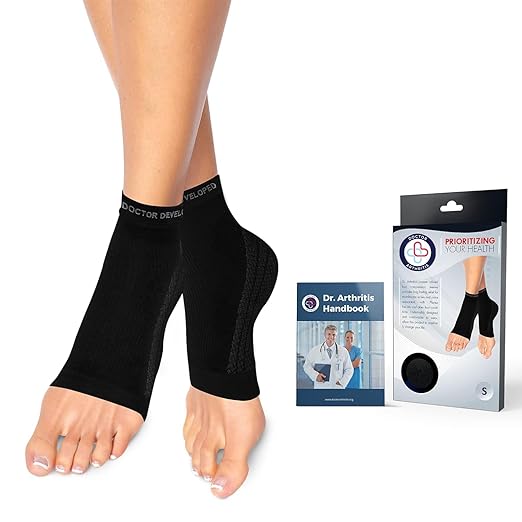 Dr. Arthritis Doctor Developed Copper Ankle Compression Sleeve - Ankle Brace for Women & Men - Ankle Sleeve Compression Support - Plantar Fasciitis Socks - Running Ankle Support