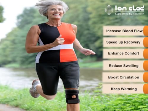 Ion Clad Summer Design Open Patella V-straps Support for Men & Women } Breathable Adjustable (One Size Fits Most) | Ideal for Pain Relief | Stability & Recovery From Acl Mcl Arthritis | Bursitis | Meniscus Tears & Sports Injuries