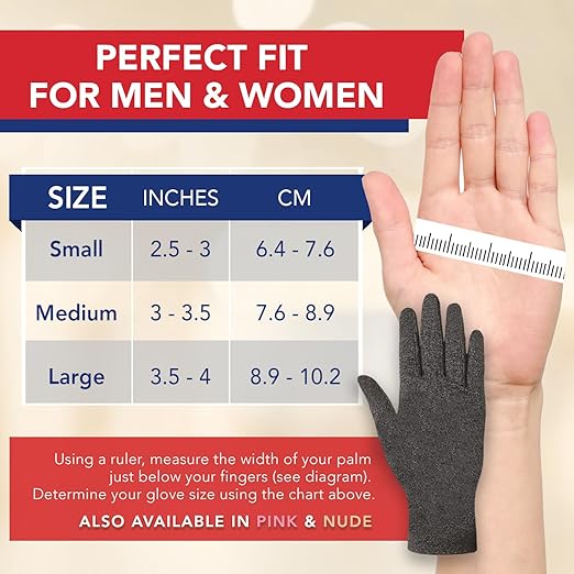 Doctor Developed Arthritis Gloves - Full Finger Compression Gloves for Raynauds & Hand Pain - Arthritis for Women & Men, Carpal Tunnel Gloves (Full-Fingered)