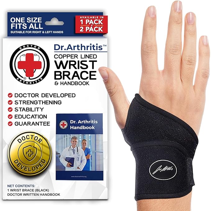 Dr. Arthritis Doctor Developed Wrist supports/Wrist brace - Relief for carpal tunnel, wrist injuries, wrist support for arthritis, hand support, hand & wrist braces, wrist strap