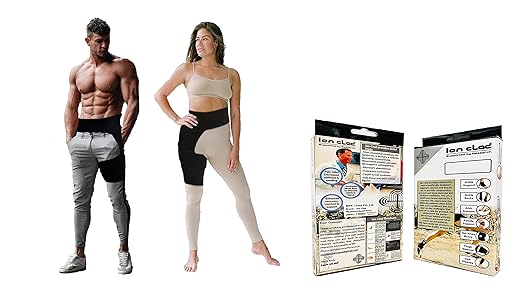 Ion Clad Scientist Developed Copper Compression Hip Joint Brace with Groin Support. Pain Relief & Recovery for Quads, Pulled Muscle, Lower Back,Sciatica, Hip Flexor & Hamstring Strain–Men & Women