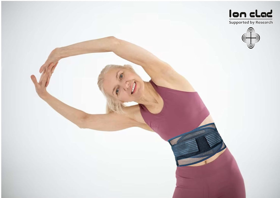 Ion Clad Scientist Developed Copper Infused Back Brace with Lower Lumbar Support Pain Relief & Muscle & Ligament Strain, Osteoporosis, Hernia, Pulled & Slipped Disc,Sciatica - Men & Women (S)