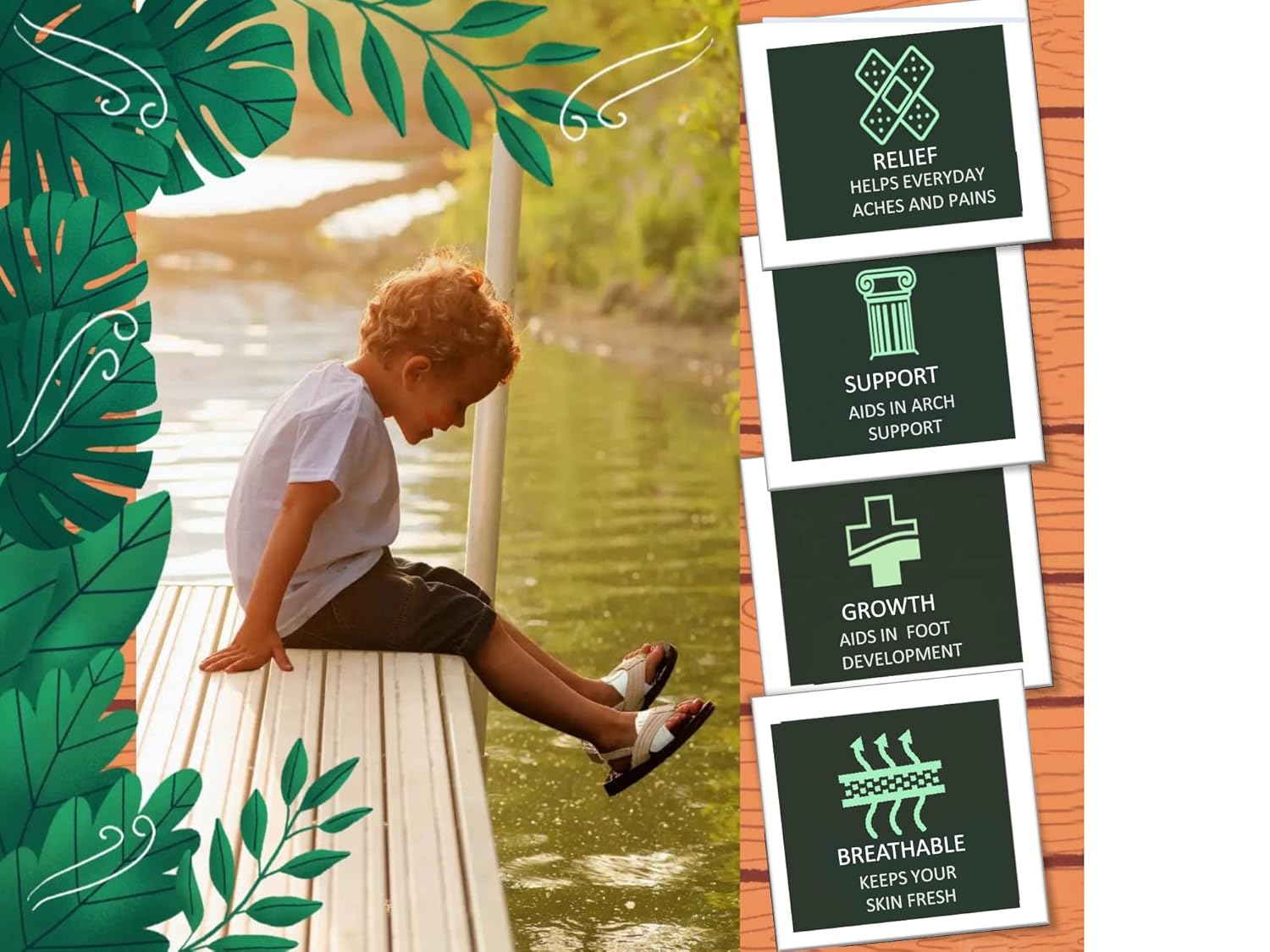 Ion Clad Scientist Developed Padded Support Adjustable Straps-Kids, Men & Women - Pain Relief from Plantar Fasciitis, Tarsal Tunnel, Heel Spurs, Fallen Arches,High Arch & Flat Feet(One Size Fits All)