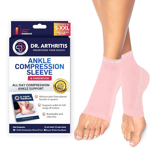 Doctor Developed Copper Ankle Compression Sleeve - Ankle Brace for Women & Men - Ankle Sleeve Compression Support - Plantar Fasciitis Socks - Running Ankle Support