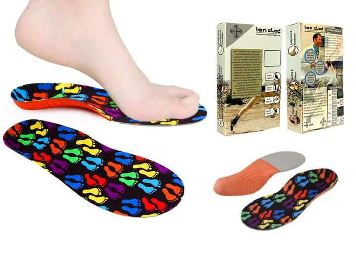 Ion Clad Scientist Developed Orthotics Insoles for Children with Camouflage EVA Foam & Heel Cradle-Pain Management from Plantar Fasciitis,Pediatric Flat Foot & Other Foot Conditions (Pair) (Size 20-34) (S)