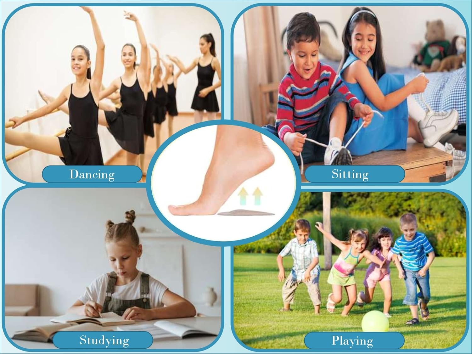 Ion Clad Scientist Developed Orthotics Insoles for Children with Camouflage EVA Foam & Heel Cradle-Pain Management from Plantar Fasciitis,Pediatric Flat Foot & Other Foot Conditions (Pair) (Size 20-34) (S)