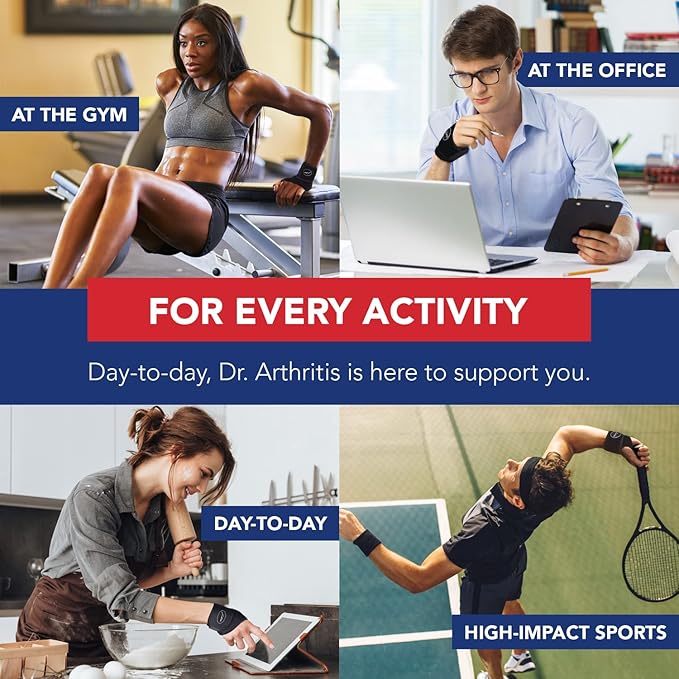 Dr. Arthritis Doctor Developed Wrist supports/Wrist brace - Relief for carpal tunnel, wrist injuries, wrist support for arthritis, hand support, hand & wrist braces, wrist strap