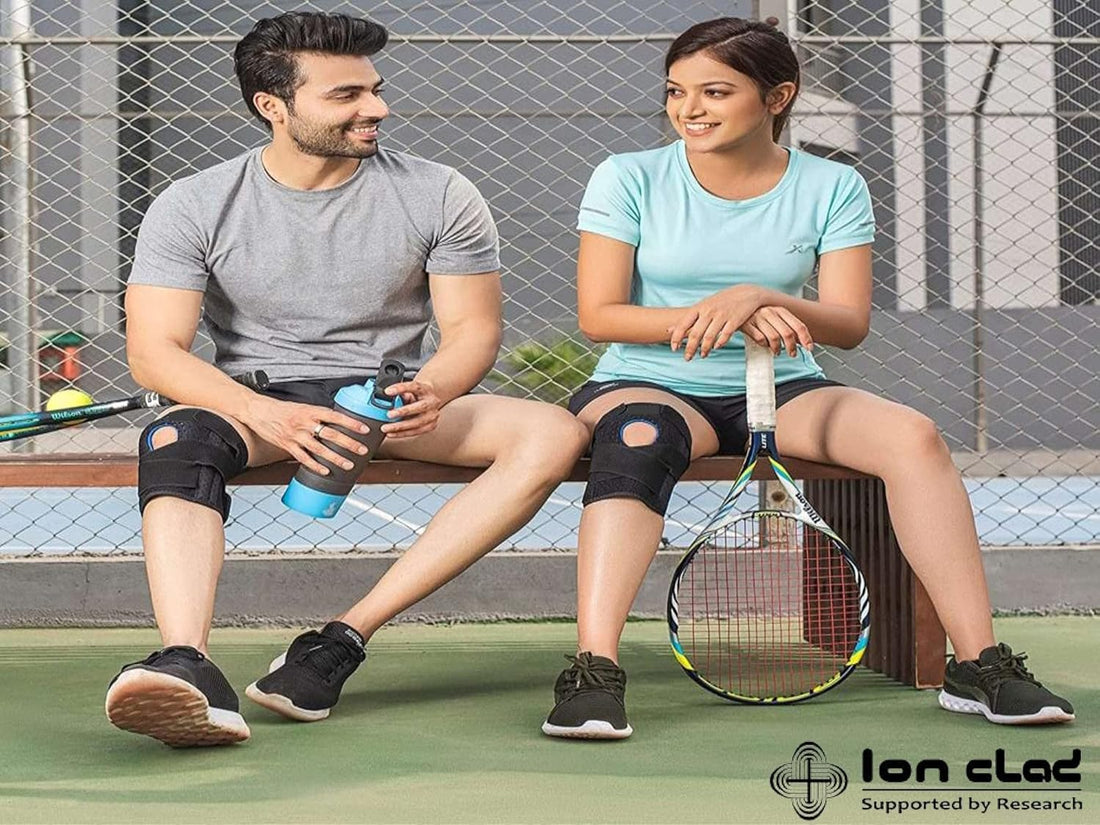 Ion Clad Open Patella Gel Wrap Adjustable X Straps Knee Brace Support–ACL Meniscus Tear, Arthritis, Tendonitis Compression Stabilizer Sleeve for Men Women for Relief Recovery,Sports,Running(One Size Fits All)