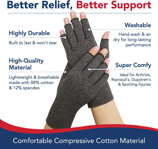 Dr. Arthritis Doctor Developed Pink Ladies Arthritis Compression Gloves and DOCTOR WRITTEN HANDBOOK - Soft with Mild Compression, for Arthritis, Raynauds Disease & Carpal Tunnel Hand Support