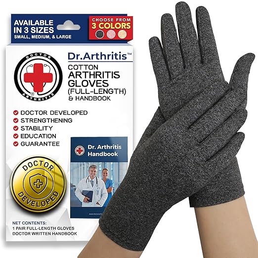 Doctor Developed Arthritis Gloves - Full Finger Compression Gloves for Raynauds & Hand Pain - Arthritis for Women & Men, Carpal Tunnel Gloves (Full-Fingered)