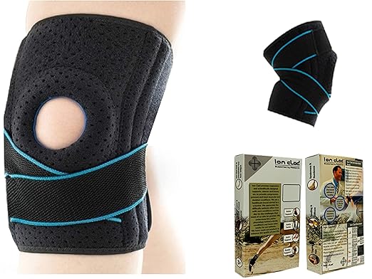 ION CLAD Open Patella Gel Wrap Adjustable X Straps Knee Brace Support–ACL, Meniscus Tear, Arthritis, Tendonitis Compression Stabilizer Sleeve Men & Women Relief Recovery,Sports,Running