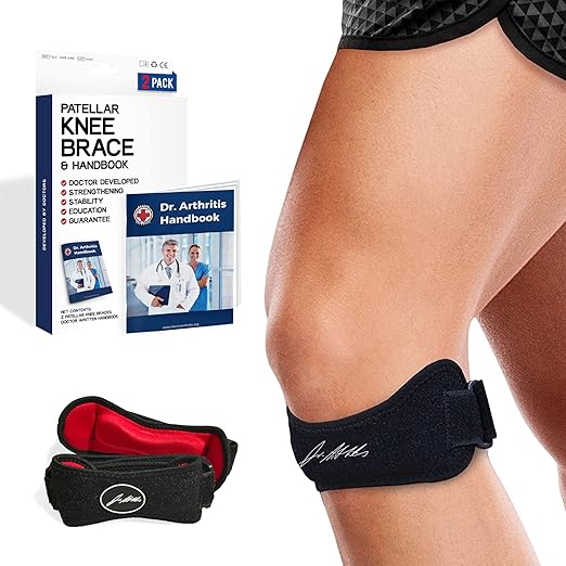 Dr. Arthritis Doctor Developed Patella Tendon Strap / Knee Strap / Brace — for Patellar Tendonitis (Jumper’s Knee), Pfps (Runner’s Knee), ITBS, Chondromalacia, Patellar Tracking.