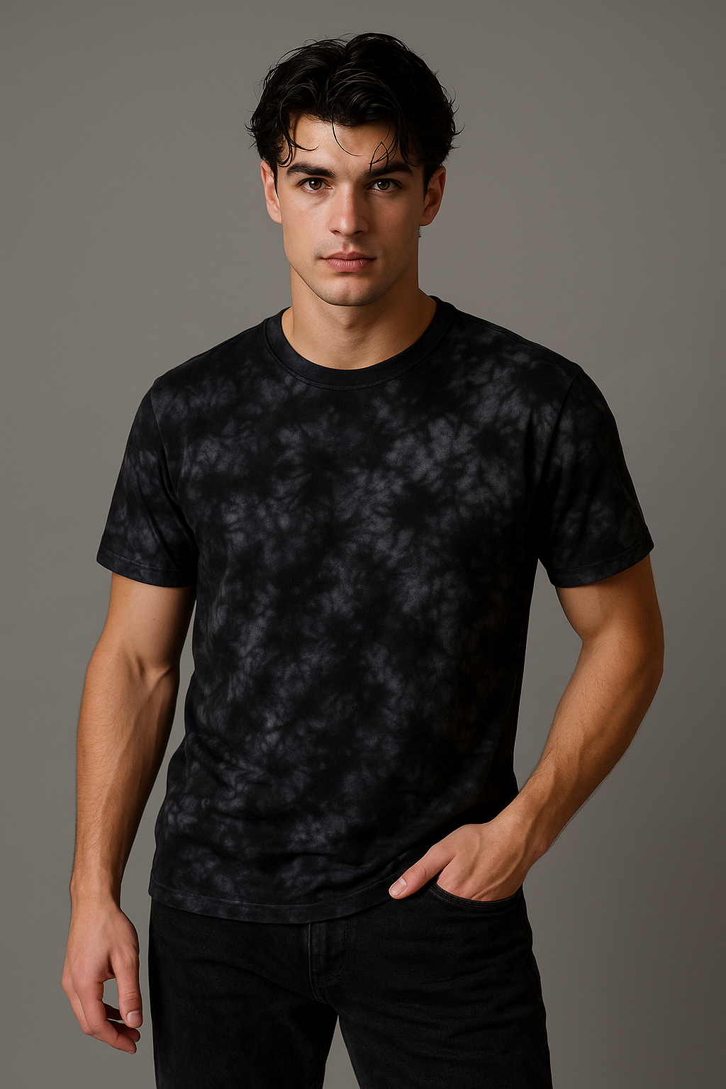 J-Drama Inspired Urban Cool Style -Monochrome Tie-Dye T-Shirt –  BASIC