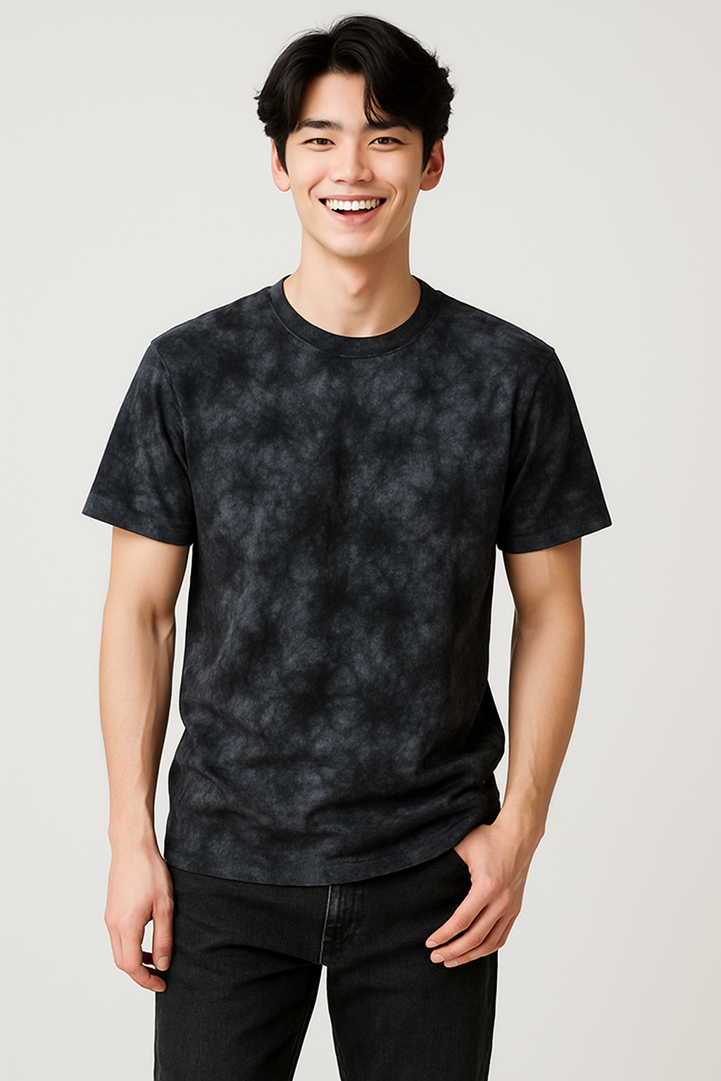 J-Drama Inspired Urban Cool Style -Monochrome Tie-Dye T-Shirt –  BASIC