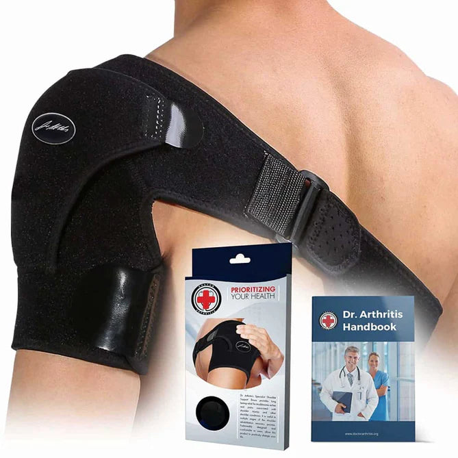 Dr. Arthritis Doctor Developed Strap Brace for Injuries fits both left & right Posture Corrector  (Black)