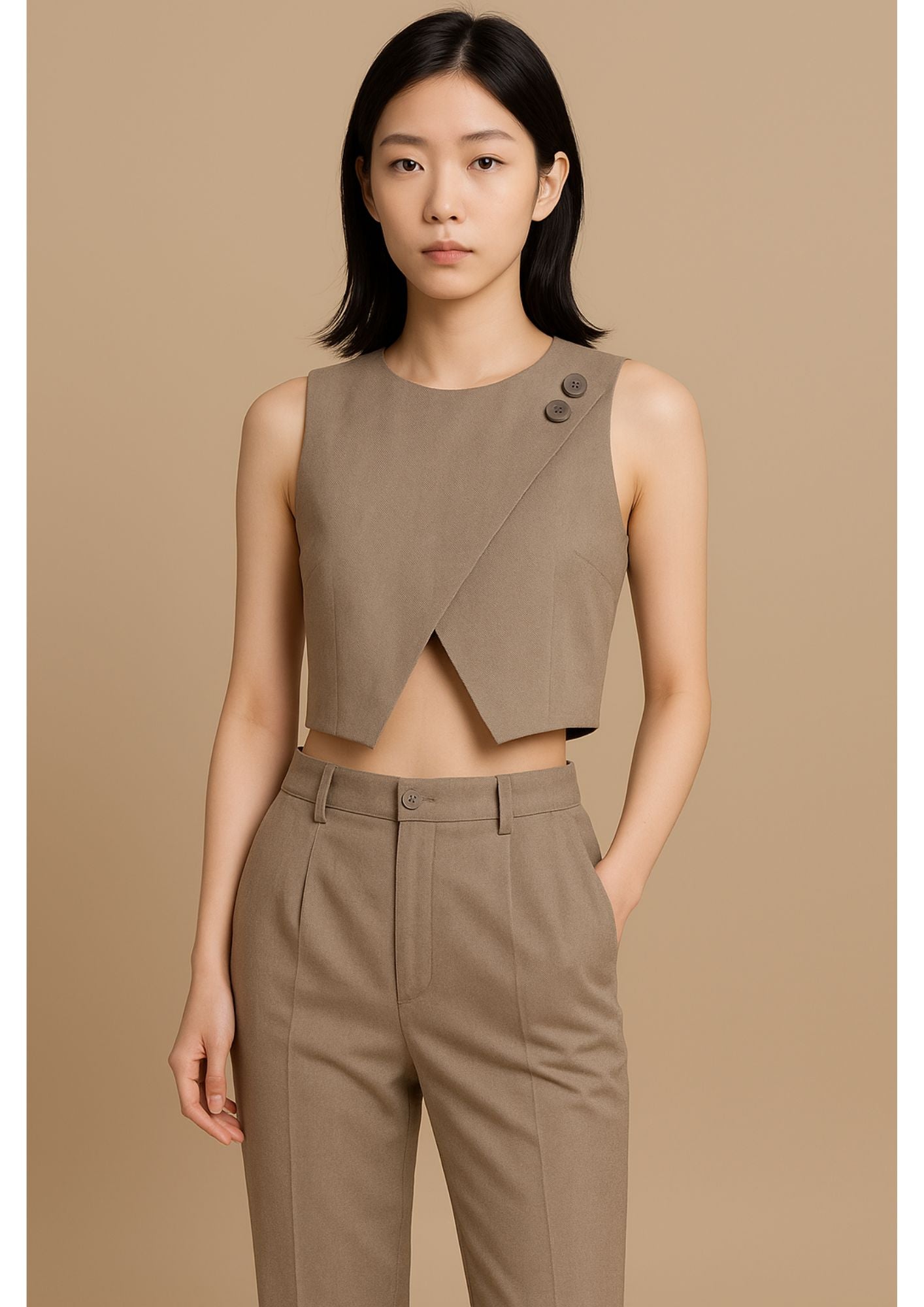 K-Drama Inspired Power-Chic Pant - Straight-Leg High Waisted Tailored Trouser – BASIC