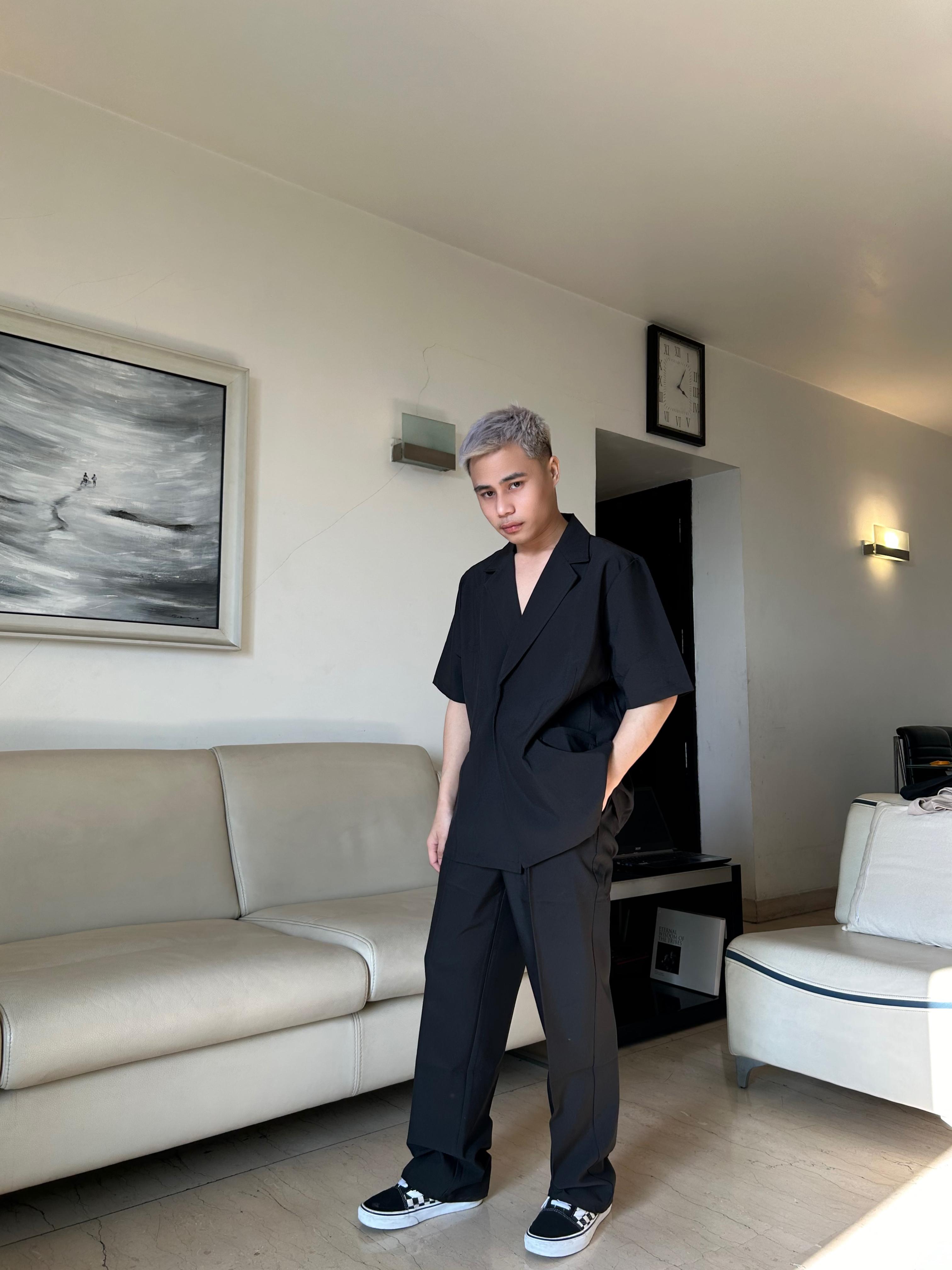 K-Drama Inspired Smart Casual Shirt- Minimalist Notch Collar Shirt – BASIC