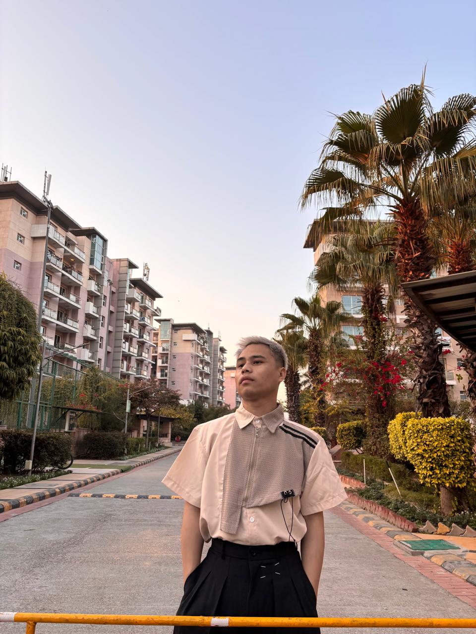 C-Drama Inspired Urban wear - Double-Layered Shirt with Asymmetric Zipper Overlay and Button Closure – BASIC