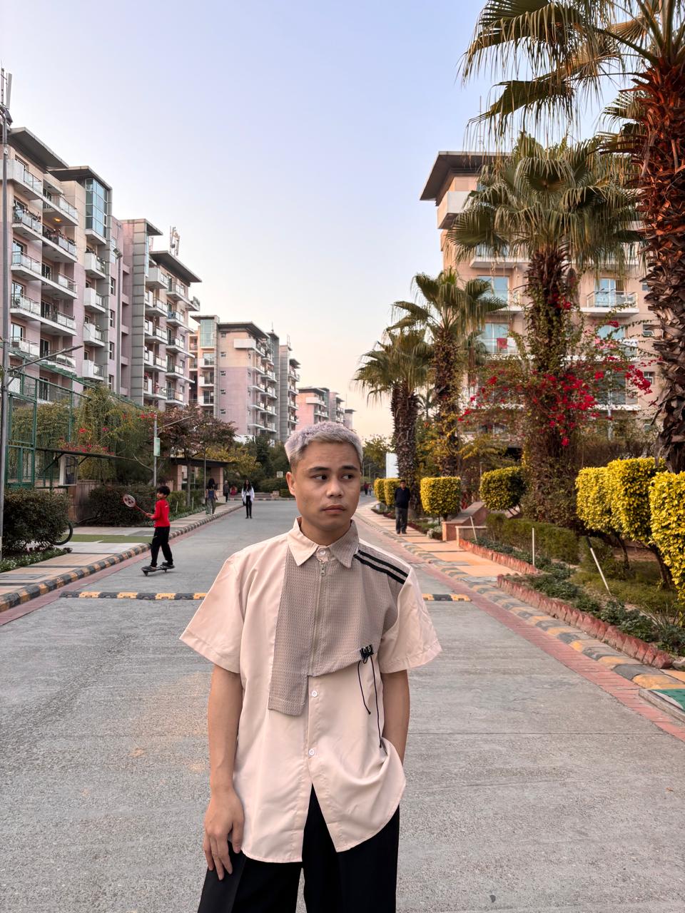 C-Drama Inspired Urban wear - Double-Layered Shirt with Asymmetric Zipper Overlay and Button Closure – BASIC