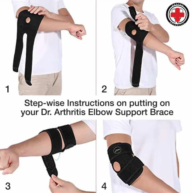 Dr. Arthritis Doctor Developed Premium Copper Lined Elbow Support Brace —guaranteed Relief & Support for Elbow Injuries and Other Elbow Conditions